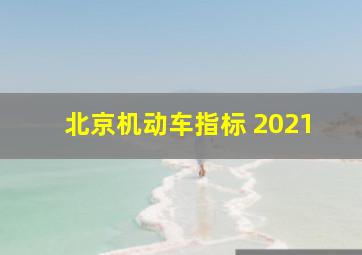 北京机动车指标 2021